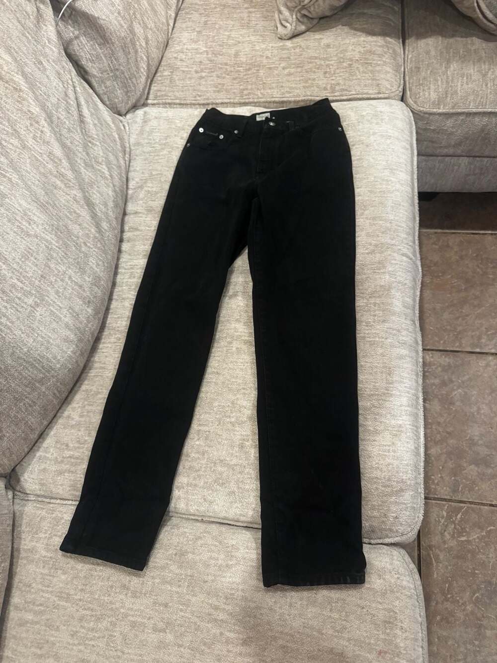 Vintage 90’s Calvin Klein Mom Jeans Black Denim Straight Leg Pants Size 4